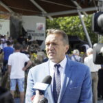 15.08.2022 Jaworznia. Dożynki gminy Piekoszów. Na zdjęciu starosta kielecki Mirosław Gębski / Fot. Jarosław Kubalski - Radio Kielce