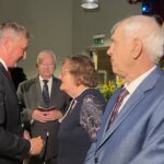 Ujazd. Złote Gody na zamku Krzyżtopór. Na zdjęciu (od lewej(: Zbigniew Koniusz - wojewoda świętokrzyski, poseł Krzysztof Lipiec / Emilia Sitarska - Radio Kielce