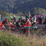06.08.2022. Chorwacja. Wypadek polskiego autokaru na autostradzie A4, na północ od Zagrzebia między miejscowościami Jarek Bisaszki i Podvorec / Fot. PAP/EPA - Ivan Agnezovic