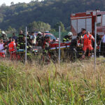 06.08.2022. Chorwacja. Wypadek polskiego autokaru na autostradzie A4, na północ od Zagrzebia między miejscowościami Jarek Bisaszki i Podvorec / Fot. PAP/EPA - Ivan Agnezovic