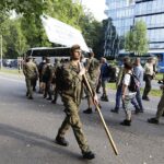 06.08.2022. Kraków. 57. Marsz Szlakiem Pierwszej Kompanii Kadrowej. Wymarsz z krakowskich Oleandrów / Fot. Jarosław Kubalski - Radio Kielce