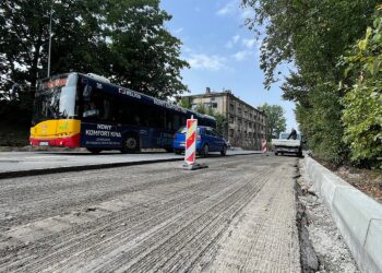24.08.2022. Kielce. Remont ulicy Ogrodowej / Fot. Wiktor Taszłow