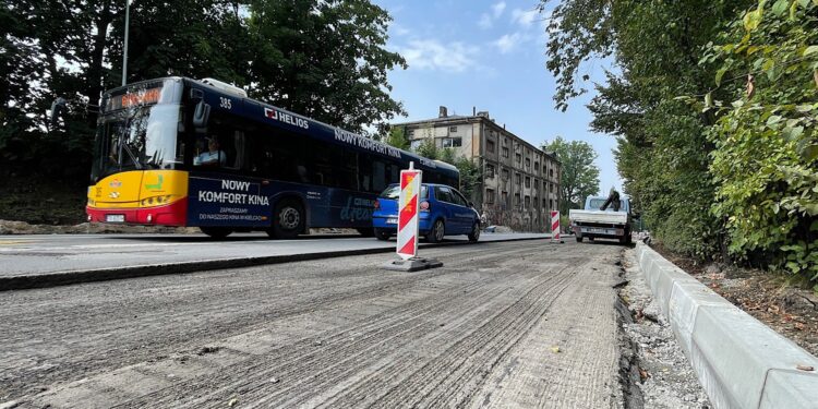 24.08.2022. Kielce. Remont ulicy Ogrodowej / Fot. Wiktor Taszłow