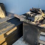 26.08.2022. Kielce. Pożar magazynu na giełdzie rolno-spożywczej przy ulicy Zbożowej / Fot. Wiktor Taszłow - Radio Kielce