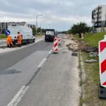 06.08.2022. Kielce. Przygotowania do zmiany organizacji ruchu na ulicy Szajnowicza-Iwanowa / Fot. Wiktor Taszłow - Radio Kielce