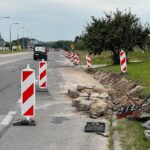 06.08.2022. Kielce. Przygotowania do zmiany organizacji ruchu na ulicy Szajnowicza-Iwanowa / Fot. Wiktor Taszłow - Radio Kielce