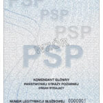 Rewers wzoru legitymacji służbowej dla strażaków PSP / Fot. Komenda Główna Państwowej Straży Pożarnej