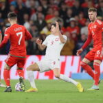 Polska pokonała Walię i utrzymała się w najwyższej dywizji Ligi Narodów - Radio Kielce 25.09.2022. Cardiff, Walia. Mecz grupy A4 piłkarskiej Ligi Narodów: Walia - Polska / Fot. Leszek Szymański - PAP