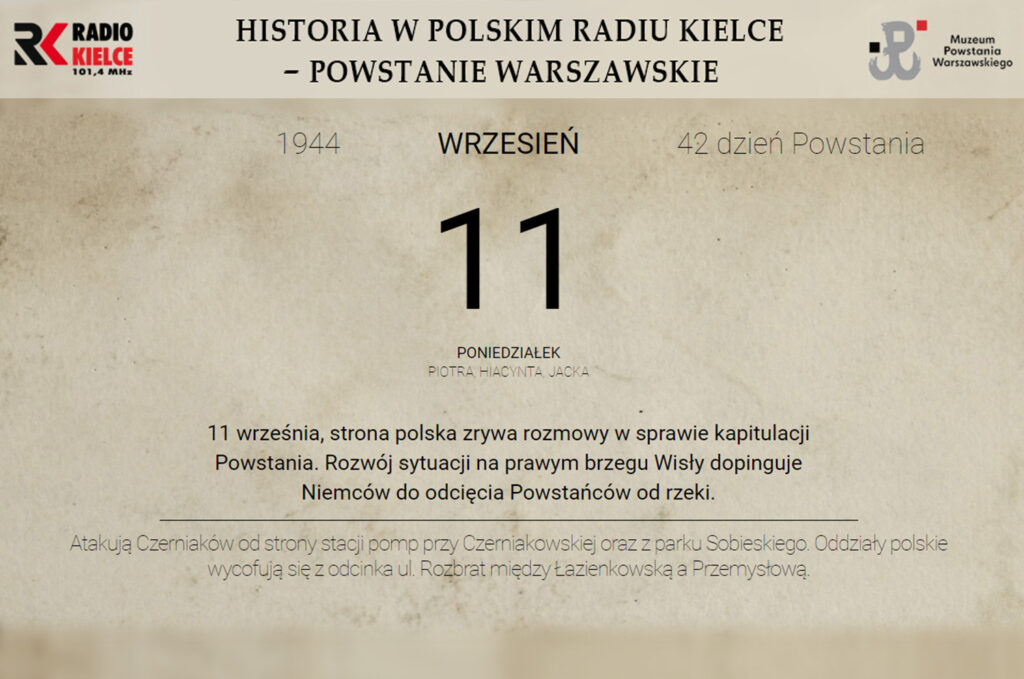 Powstanie Warszawskie - 11 września 1944 roku - Radio Kielce