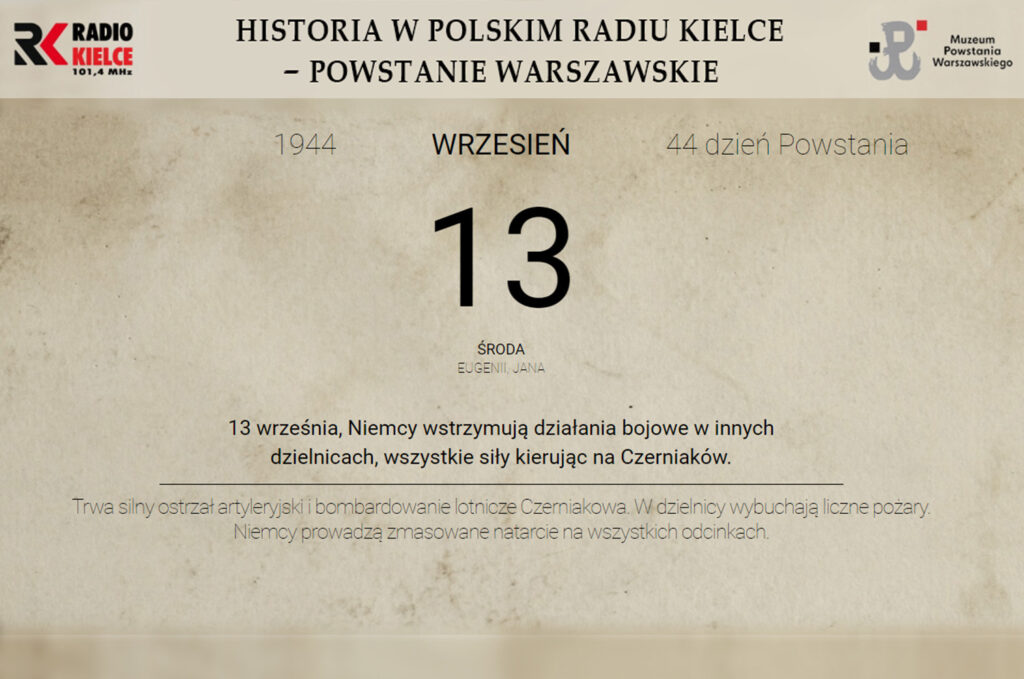 Powstanie Warszawskie - 13 września 1944 roku - Radio Kielce