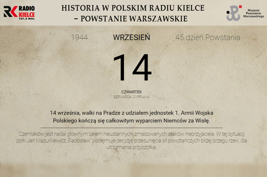 Powstanie Warszawskie - 14 września 1944 roku - Radio Kielce
