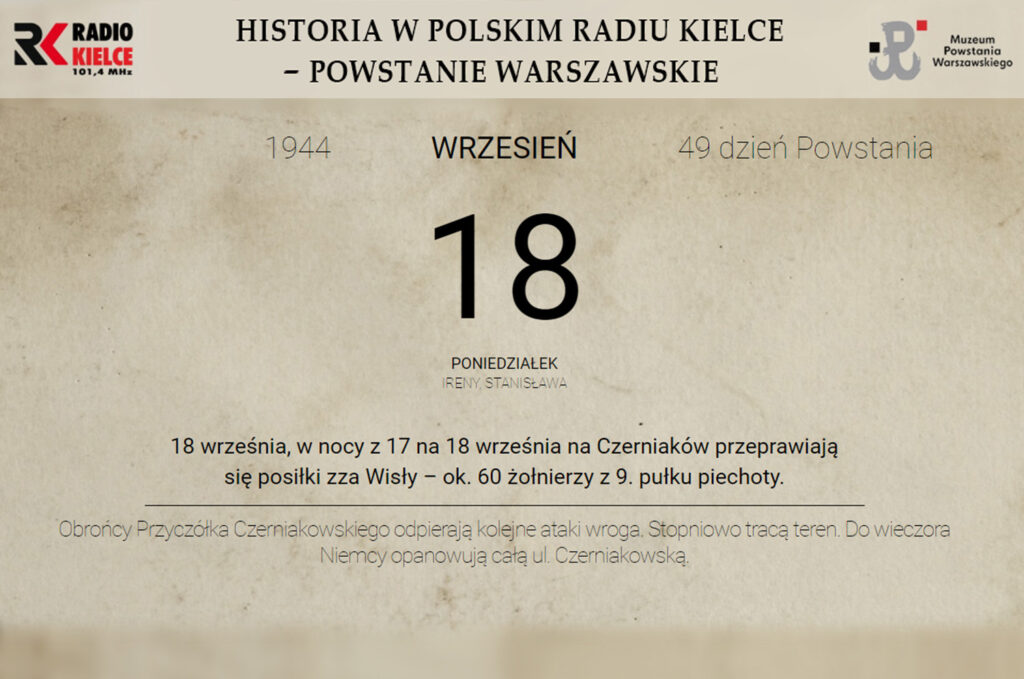 Powstanie Warszawskie - 18 września 1944 roku - Radio Kielce