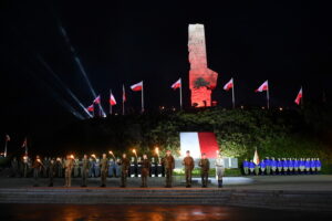 01.09.2022. Gdańsk. Uroczyste obchody 83. rocznicy wybuchu II wojny światowej przed Pomnikiem Obrońców Wybrzeża na Westerplatte w Gdańsku / Fot. Adam Warżawa - PAP