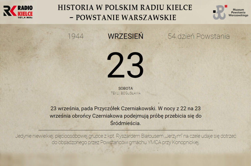 Powstanie Warszawskie - 23 września 1944 roku - Radio Kielce