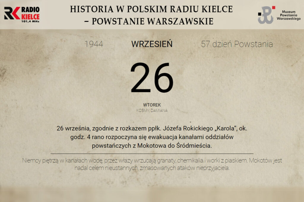 Powstanie Warszawskie - 26 września 1944 roku - Radio Kielce