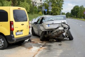 09.09.2022. Kielce. Kolizja na ulicy Jana Nowaka-Jeziorańskiego / Fot. Piotr Kwaśniewski - Radio Kielce