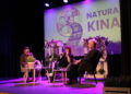 22.09.2022. Pińczów. Festiwal Filmowy "Natura Kina". Na zdjęciu (od lewej): filmoznawca Łukasz Maciejewski, Edyta Jungowska i Andrzej Barański. / Fot. Marta Gajda-Kruk - Radio Kielce