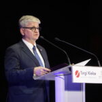 06.09.2022. Kielce. Oficjalne otwarcie 30. Międzynarodowego Salonu Przemysłu Obronnego. Na zdjęciu (przemawia): Paweł Soloch - szef Biura Bezpieczeństwa Narodowego/ Fot. Wiktor Taszłow - Radio Kielce