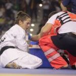 25.09.2022. Kielce. Finałowe walki VII Mistrzostw Świata Karate w Kategoriach Wagowych. Na zdjęciu: Ruta Brazdzionyte - Litwa / Fot. Wiktor Taszłow - Radio Kielce