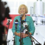 09.09.2022. Kielce, Politechnika Świętokrzyska. European Rover Challenge. Na zdjęciu Renata Janik - wicemarszałek województwa świętokrzyskiego. / Fot. Wiktor Taszłow - Radio Kielce