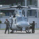 Kielce. Bell AH-1Z Viper i Bell UH-1Y Venom na terenie Targów Kielce / Fot. Wiktor Taszłow - Radio Kielce