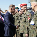 05.09.2022. Kielce. Prezydent Andrzej Duda i minister obrony narodowej Mariusz Błaszczak wizytują 30. Międzynarodowy Salon Przemysłu Obronnego / Fot. Wiktor Taszłow - Radio Kielce