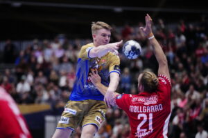 28.09.2022. Aalborg. Mecz 3. kolejki EHF Champions League Aalborg Handball - Łomża Industria Kielce. / Fot. Bo Amstrup - PAP/EPA