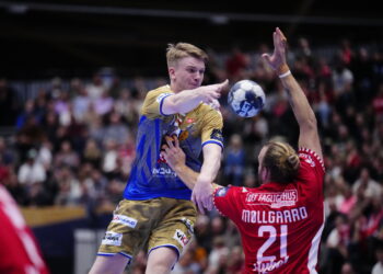 28.09.2022. Aalborg. Mecz 3. kolejki EHF Champions League Aalborg Handball - Łomża Industria Kielce. / Fot. Bo Amstrup - PAP/EPA