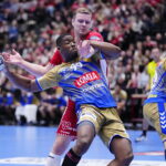 28.09.2022. Aalborg. Mecz 3. kolejki EHF Champions League Aalborg Handball - Łomża Industria Kielce. / Fot. Bo Amstrup - PAP/EPA.