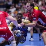 28.09.2022. Aalborg. Mecz 3. kolejki EHF Champions League Aalborg Handball - Łomża Industria Kielce. / Fot. Bo Amstrup - PAP/EPA.