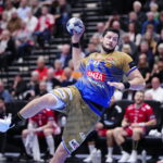 28.09.2022. Aalborg. Mecz 3. kolejki EHF Champions League Aalborg Handball - Łomża Industria Kielce. / Fot. Bo Amstrup - PAP/EPA.