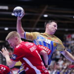 28.09.2022. Aalborg. Mecz 3. kolejki EHF Champions League Aalborg Handball - Łomża Industria Kielce. / Fot. Bo Amstrup - PAP/EPA.