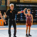 Połaniec. Międzywojewódzkie Mistrzostwa Młodzików w stylu wolnym. Na zdjęciu (z prawej): Hubert Ostrowski - Czarni Połaniec / Fot. Czarni Połaniec