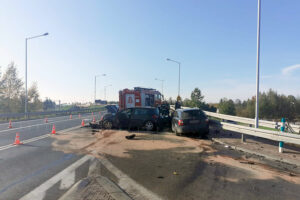 17.10.2022. Boksycka. Wypadek na drodze krajowej nr 9 / Fot. KMP Ostrowiec Świętokrzyski