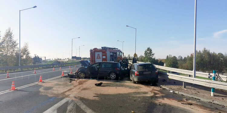 17.10.2022. Boksycka. Wypadek na drodze krajowej nr 9 / Fot. KMP Ostrowiec Świętokrzyski