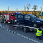 20.10.2022. Kielce. Akcja gaszenia samochodu / Fot. Wiktor Taszłow - Radio Kielce
