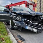 25.10.2022. Kielce. Zderzenie dwóch samochodów na ulicy Grunwaldzkiej / Fot. Wiktor Taszłow - Radio Kielce