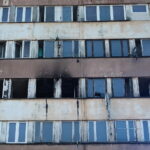 31.10.2022. Kielce. Pożar wieżowca przy ulicy Młodej / Fot. Wiktor Taszłow