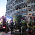 31.10.2022. Kielce. Pożar wieżowca przy ulicy Młodej / Fot. Wiktor Taszłow