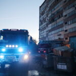 31.10.2022. Kielce. Pożar wieżowca przy ulicy Młodej / Fot. Wiktor Taszłow