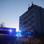 31.10.2022. Kielce. Pożar wieżowca przy ulicy Młodej / Fot. Wiktor Taszłow