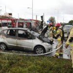 04.10.2022. Kielce. Pożar samochodów przy ul. Grunwaldzkiej / Fot. Wiktor Taszłow - Radio Kielce