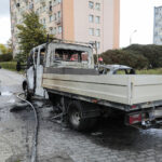 04.10.2022. Kielce. Pożar samochodów przy ul. Grunwaldzkiej / Fot. Wiktor Taszłow - Radio Kielce