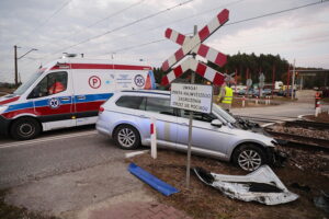 06.10.2022. Kielce. Wypadek na przejeździe kolejowym / Fot. Wiktor Taszłow - Radio Kielce