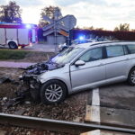 06.10.2022. Kielce. Wypadek na przejeździe kolejowym / Fot. Wiktor Taszłow - Radio Kielce