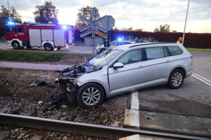 06.10.2022. Kielce. Wypadek na przejeździe kolejowym / Fot. Wiktor Taszłow - Radio Kielce