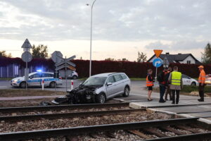 06.10.2022. Kielce. Wypadek na przejeździe kolejowym / Fot. Wiktor Taszłow - Radio Kielce