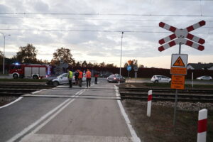 06.10.2022. Kielce. Wypadek na przejeździe kolejowym / Fot. Wiktor Taszłow - Radio Kielce