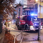 08.10.2022. Kielce. Pożar kamienicy przy ul. Sienkiewicza / Fot. Wiktor Taszłow - Radio Kielce