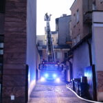 08.10.2022. Kielce. Pożar kamienicy przy ul. Sienkiewicza / Fot. Wiktor Taszłow - Radio Kielce